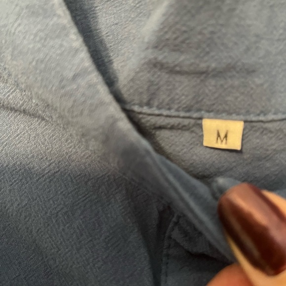 SALE! Bundle & Save Button down top w/faux painted yellow flower design M - Picture 2 of 6